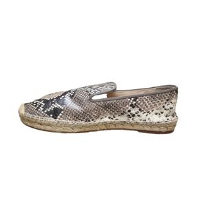Elyse Walker Dee Python Embossed Leather Espadrille Flat Size 10.5